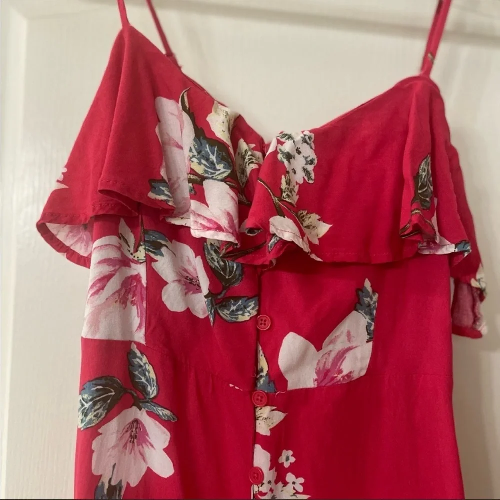 Beautiful Band of Gypsies red floral buttoned dress size Small - Picture 7 of 15